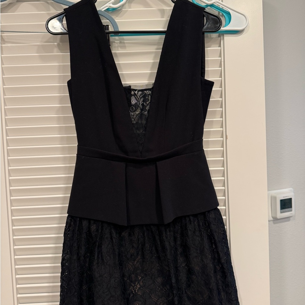 BCBGMaxAzria Black Backless Lace Dress
